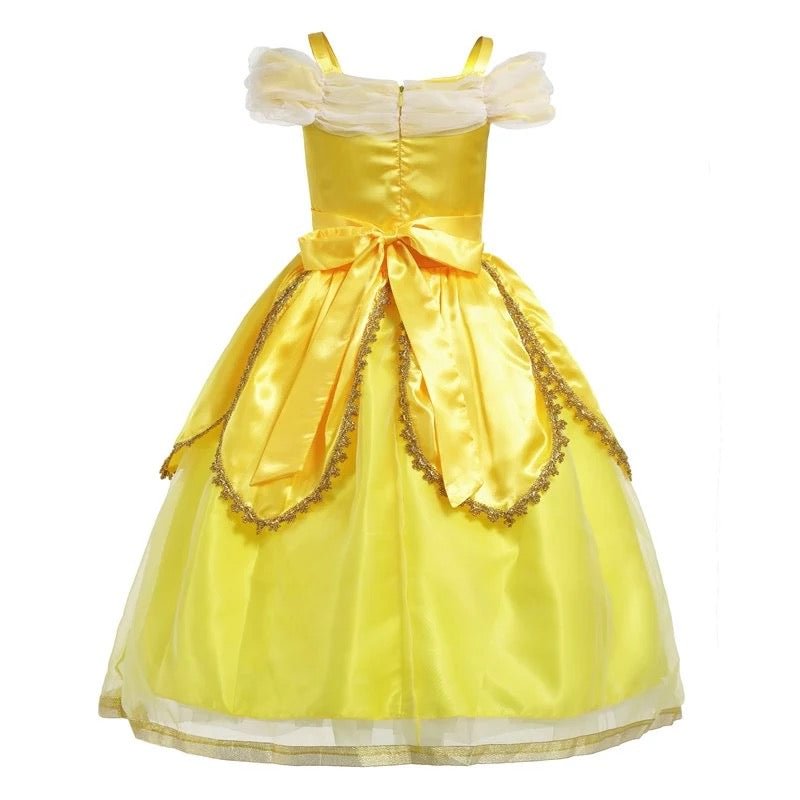 Princess Belle Sleeveless Shoulderless Cosplay Costume Dress