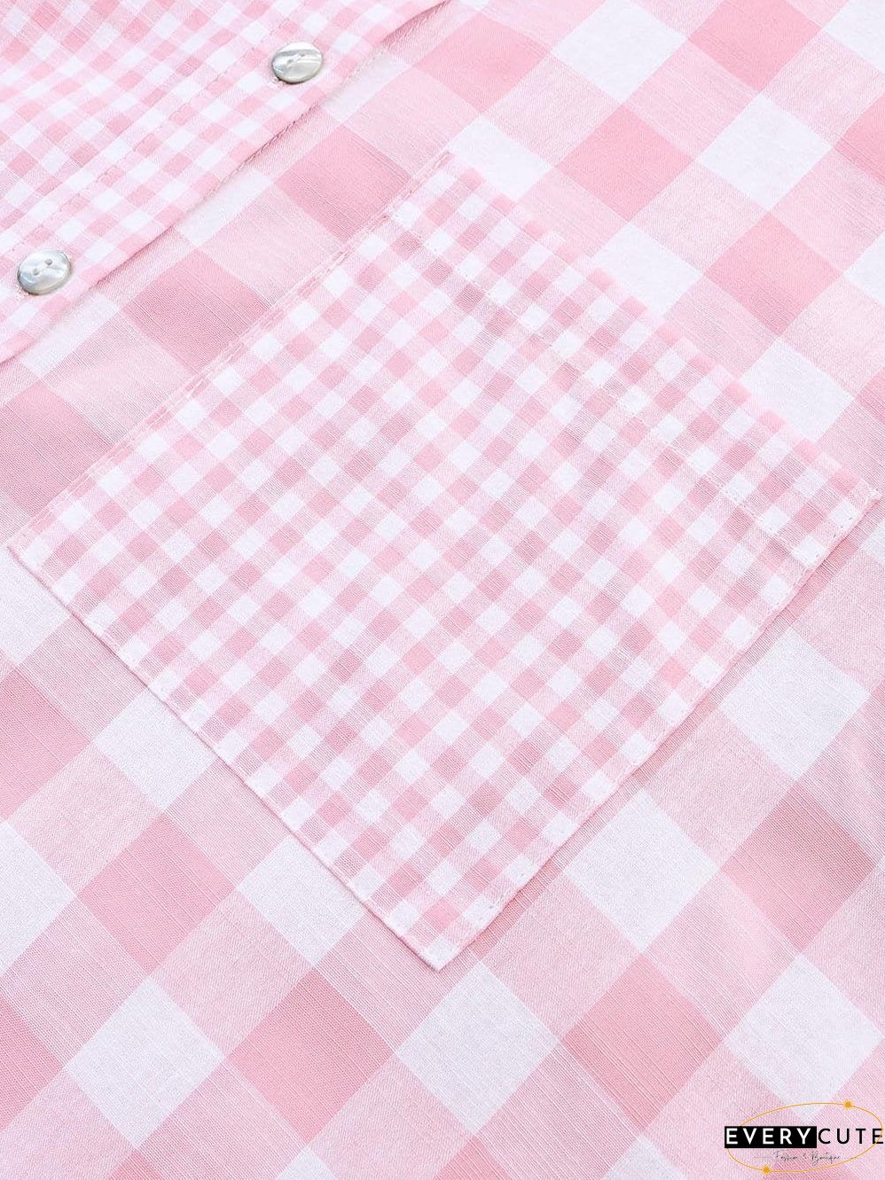 Cute Pink and White Plaid Shirt