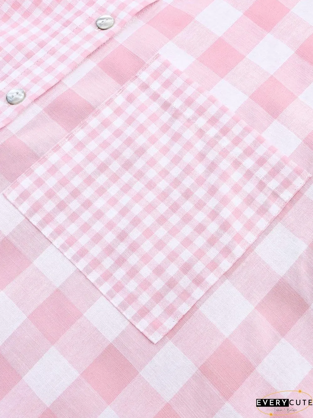 Cute Pink and White Plaid Shirt