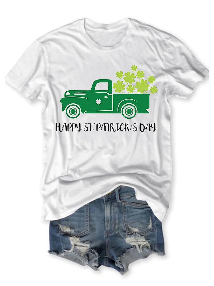 Bestdealfriday St Patrick's Truck Happy St Patrick's Day Graphic Tee