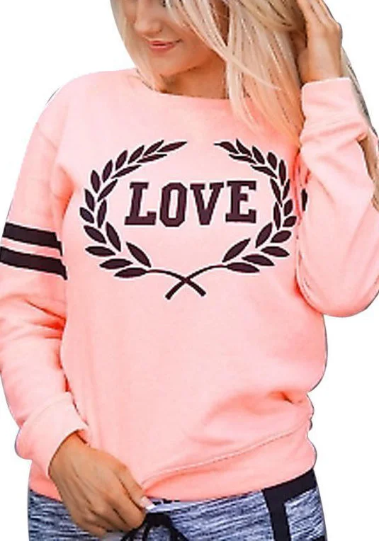 Round Neck Love Rainbow Long Sleeves Sweatshirt