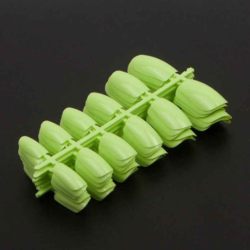 120pcs/packet Acrylic Fake Nail Tips Full Cover Square False Nail Tips  10 Sizes Size 5 And 6 Doubled For French Nail Art Tips-Nail Inspo