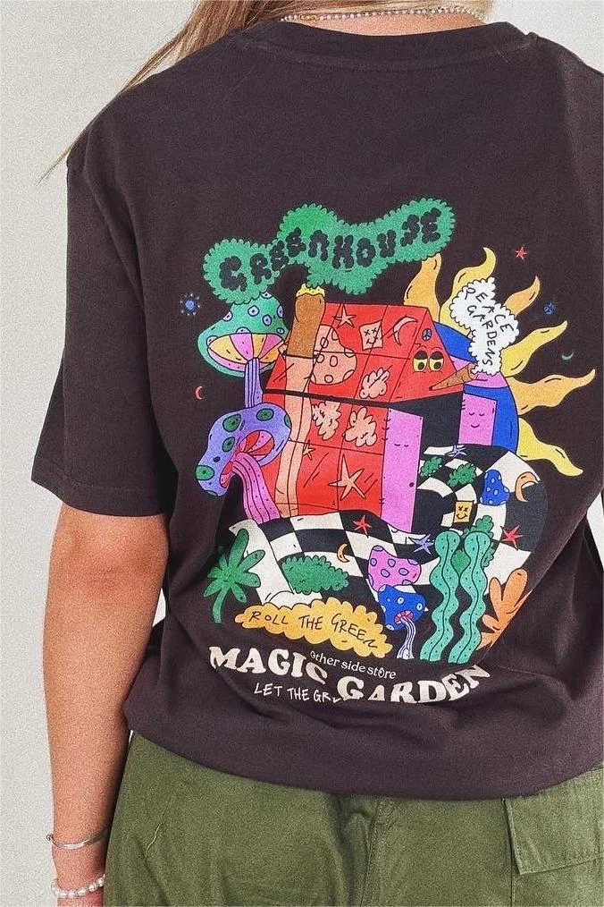 Other Side Store 'Magic Garden' Tee - Black