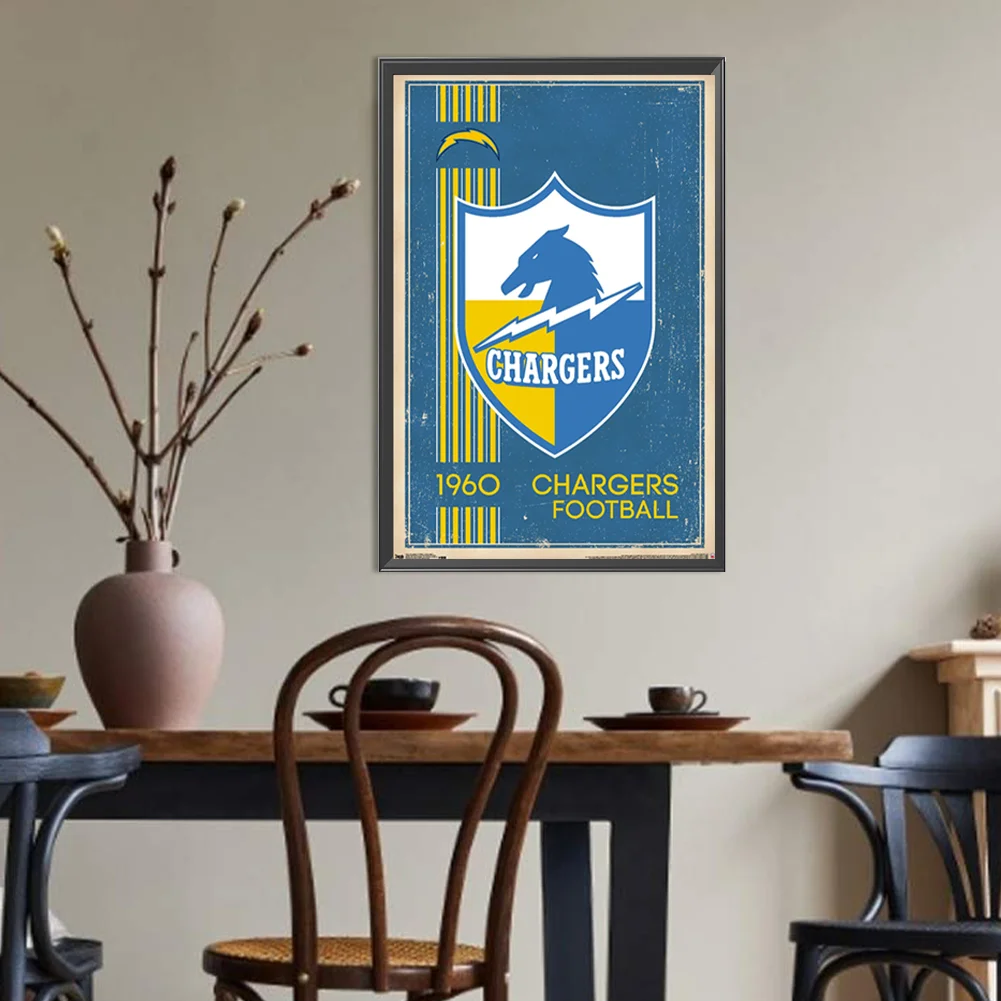 Diamond Painting - Full Round Drill - Los Angeles Chargers(Canvas|30*45cm)