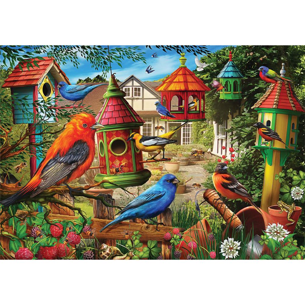 

30x40cm Round Drill Diamond Painting-Birds House, 501 Original