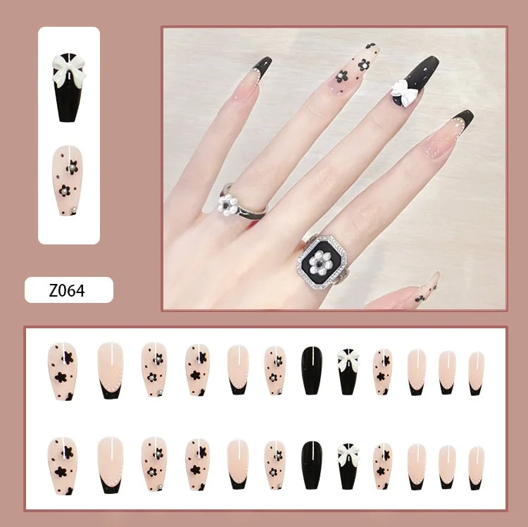 24Pcs/Set 3D Butterfly Three Dimensional Bow Bride Fresh and Elegant White Wear Remov DIY Manicure Nail Art Tools-Nail Inspo