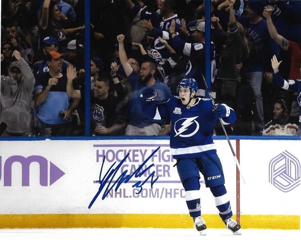 Tampa Bay Lightning Yanni Gourde Signed Autographed 8x10 Photo Poster painting COA