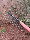 High Carbon Steel Nail Rake Weeding Rake Loose Soil Rake Farm Tools(12 Teeth)