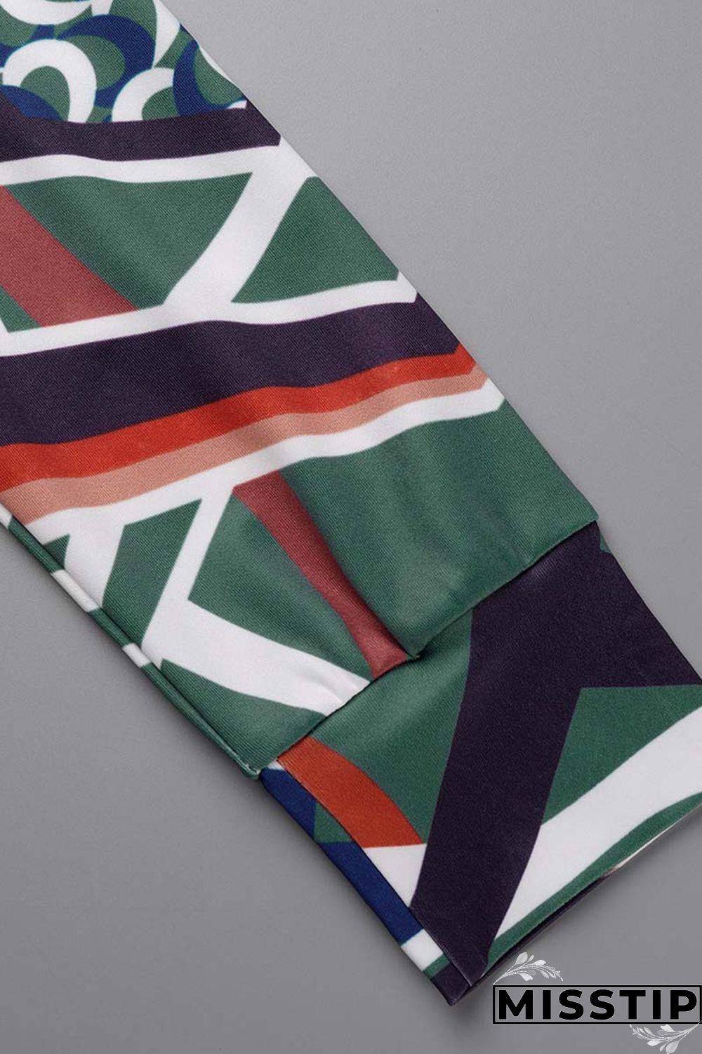 Black Casual Print Patchwork Zipper Collar Long Sleeve Two Pieces