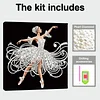 (25x25cm)DIY Ballet Girl Framed Handmade Pearl Painting Art Craft Kit Living Home Decor