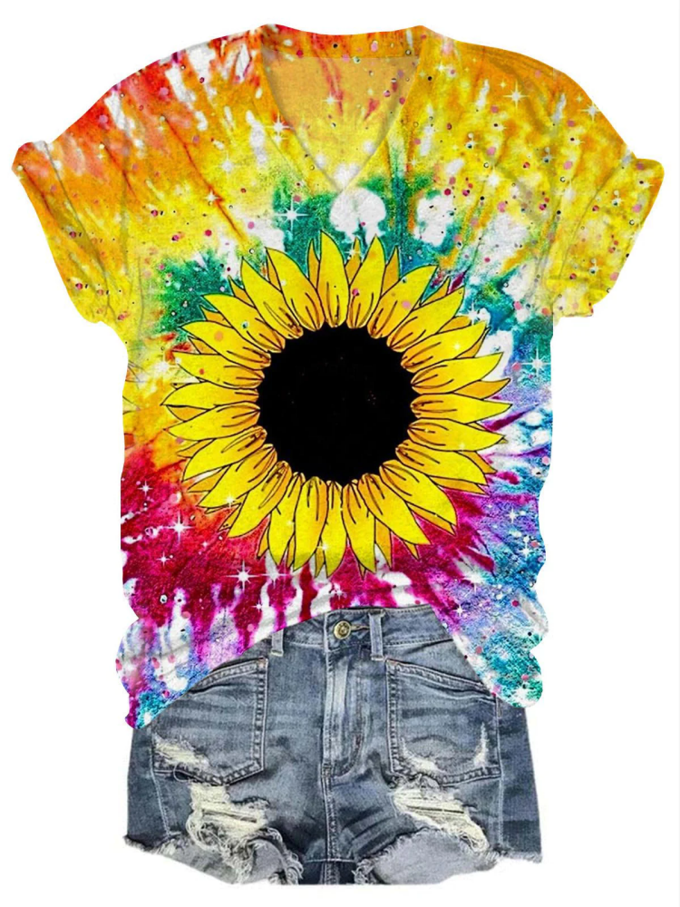 wearshes Tie Dye Sunflower T-Shirt