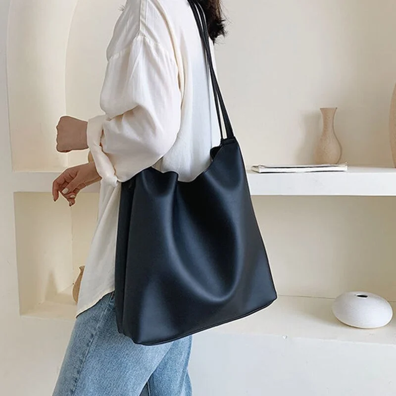 Women Bag Shoulder Bag Designer Tote Bag Handbags Retro Purse PU Leather 2021 New Trend Fashion Solid Color High Capacity Simple