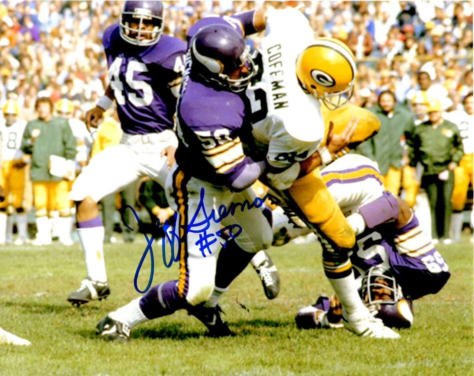 Autographed JEFF SIEMON 8X10 Minnesota Vikings Photo Poster painting -w/ COA