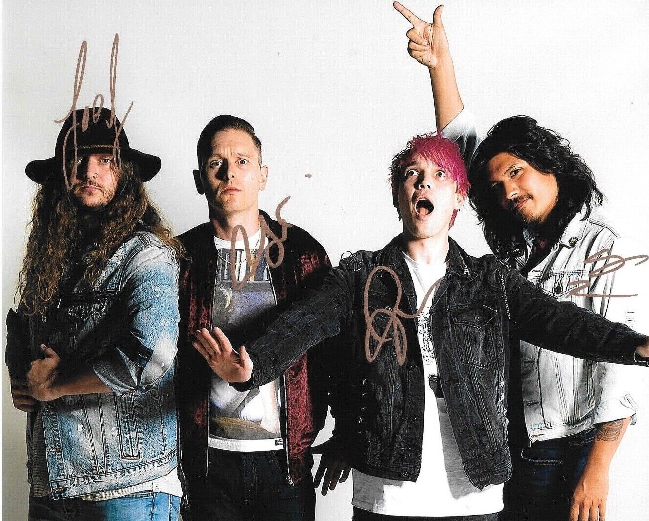 * BADFLOWER * signed 8x10 Photo Poster painting * JOSH, ANTHONY, ALEX & JOSEPH * COA * 2