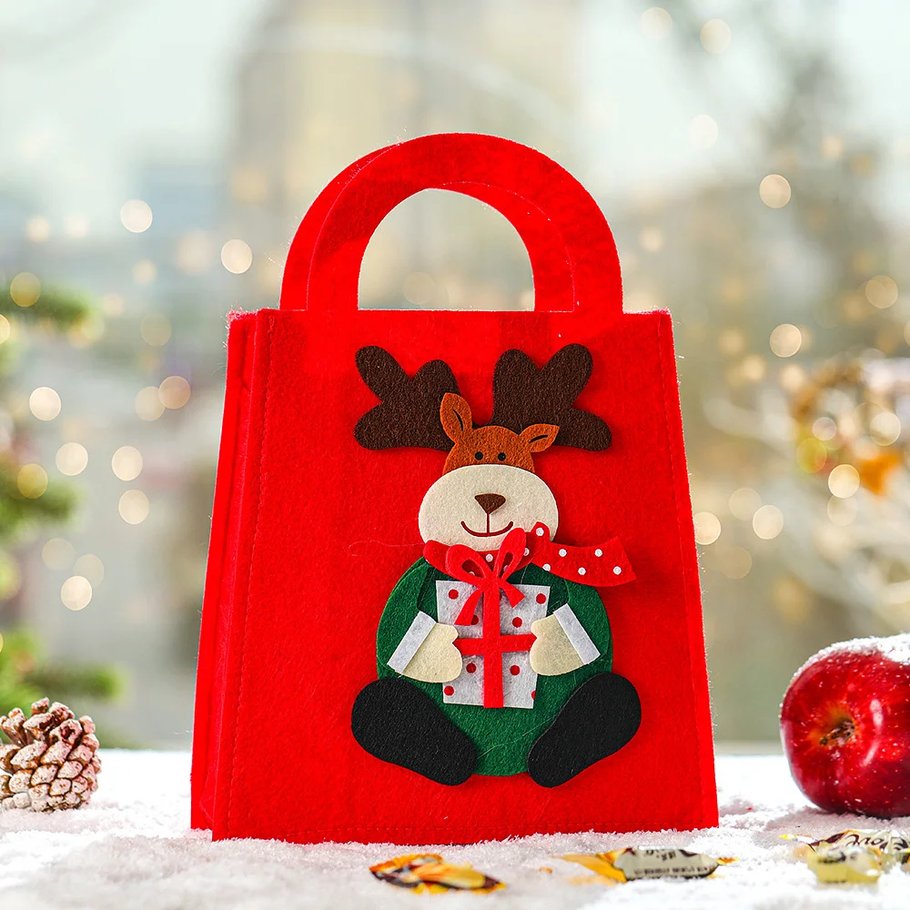 New Christmas creative linen apple bag gift bag ornaments