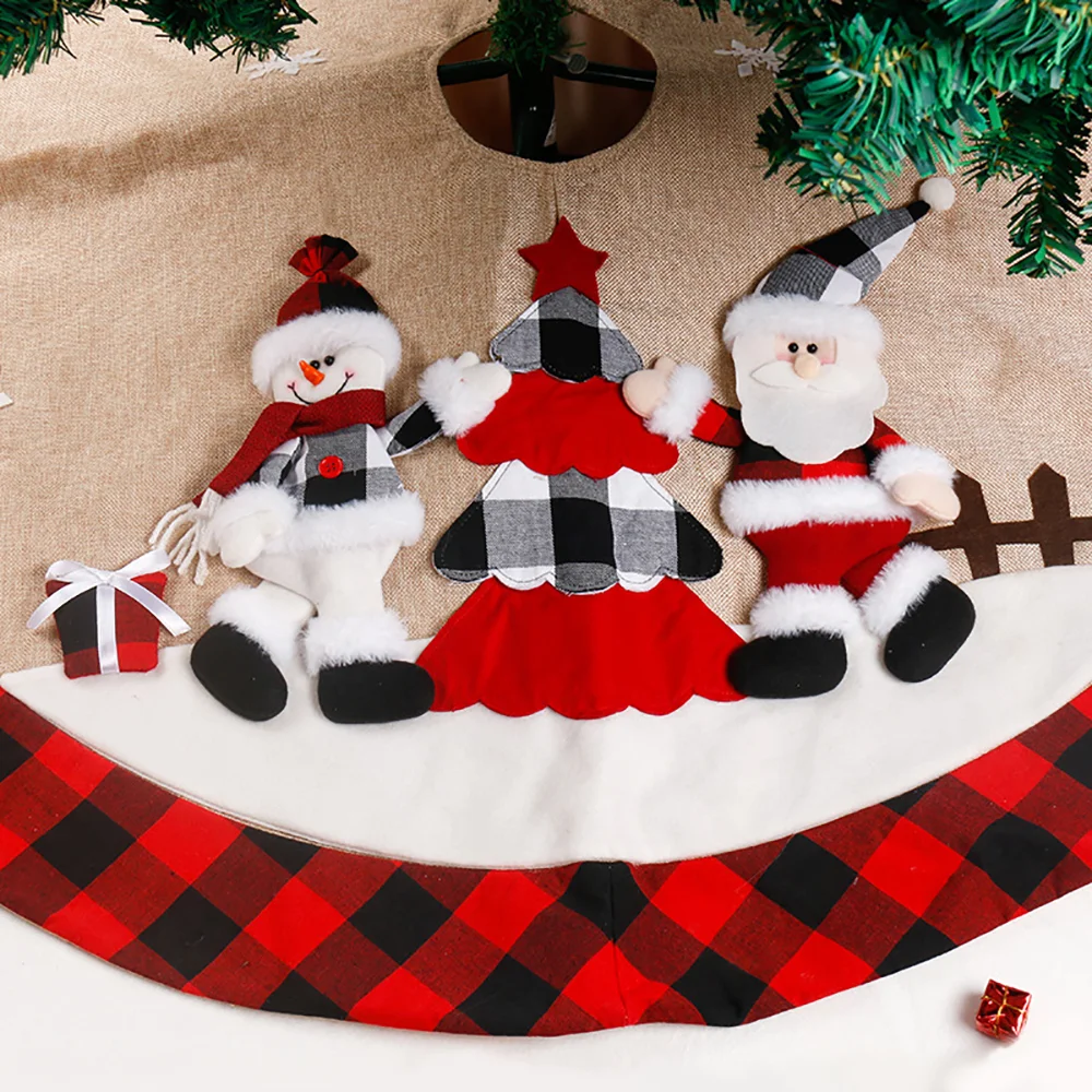 New santa snowman plaid Christmas tree decoration apron