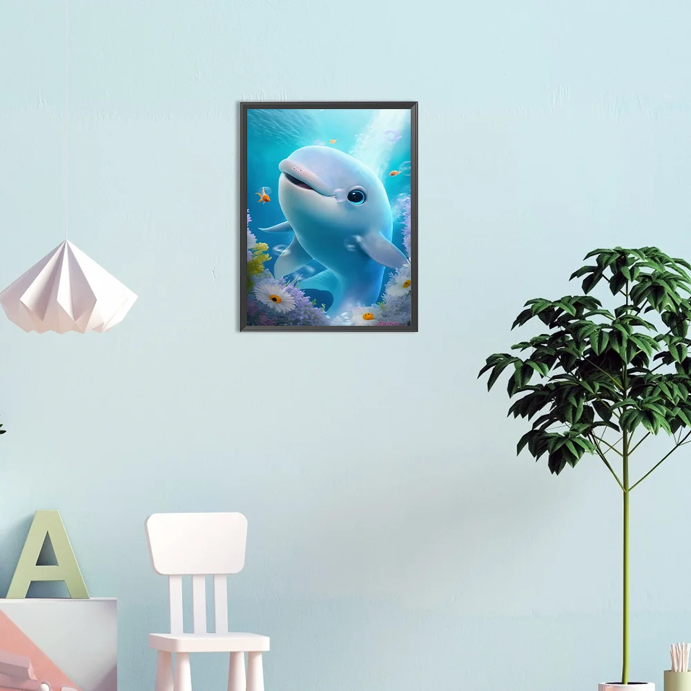 Full Round Diamond Painting 30*40cm - Longing For Dolphins