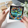 (US Only)6PCS DIY Xmas Diamond Art Greeting Cards Congratulations Cards & Gifts (Turtle)