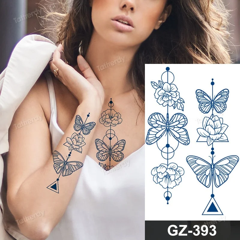 Juice Ink Lasting Waterproof Temporary Tattoo Sticker Dragon Snake Totem Tattoos Sun Wing Body Art Arm Fake Tatoo Women Men