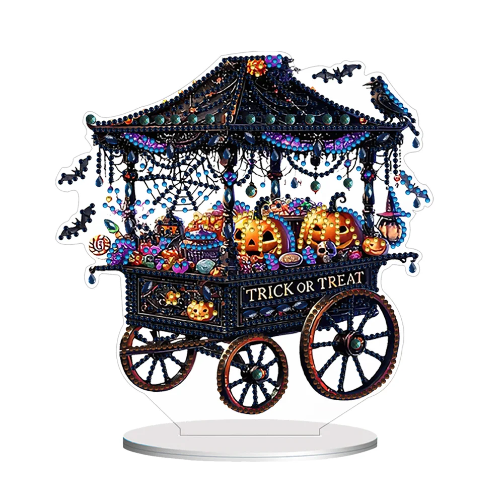 DIY Halloween Pumpkin Car Desktop Diamond Art Kits Diamond Painting Desktop Decor