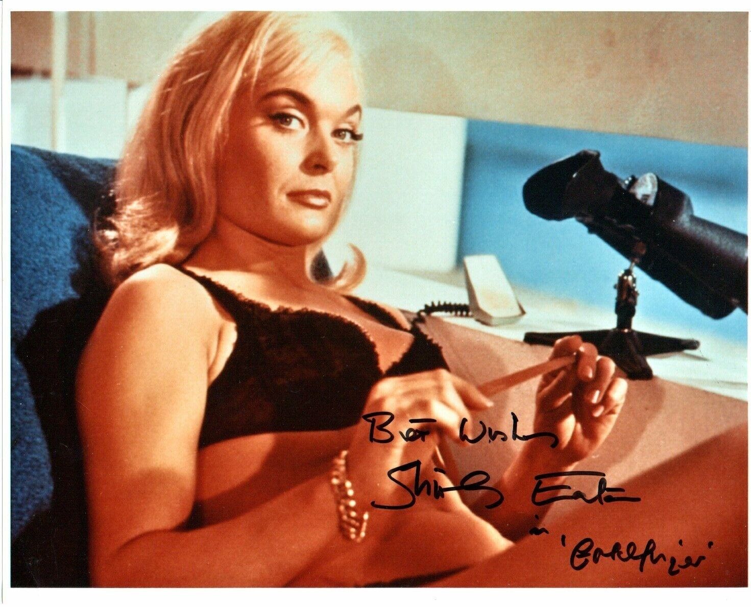 Genuine Hand Signed Shirley Eaton Goldfinger Autograph 10-8 Photo Poster painting James Bond COA