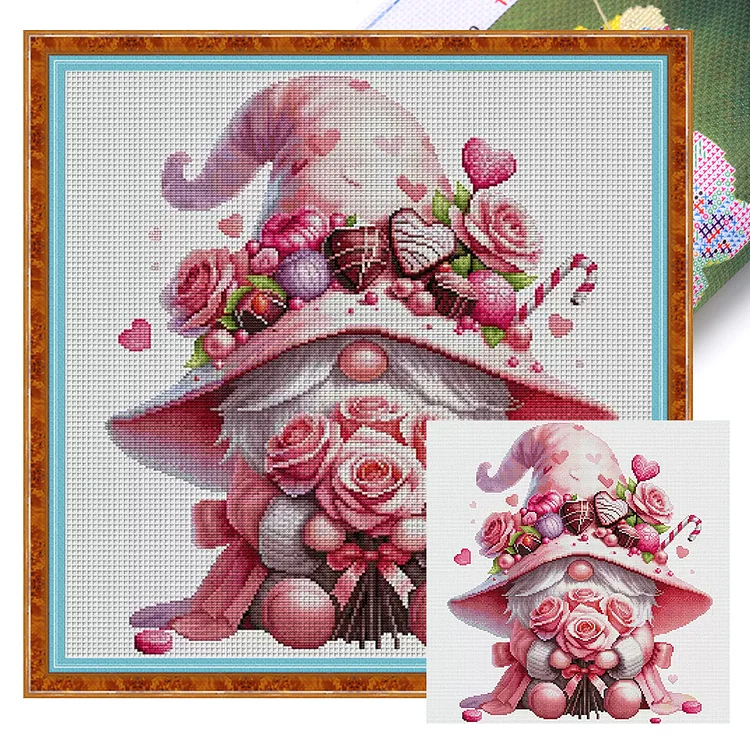 『Spring Brand』Dwarf - 16CT Stamped Egyptian Cotton Thread Cross Stitch(45*45cm)(79Colors)