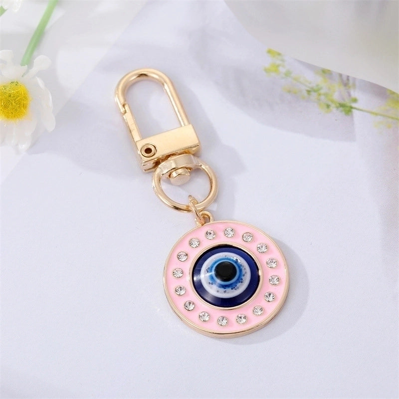 5 Pieces Fashion Colorful Oil Eyelash Eye Keychain Drill Patch Pendant Accessories