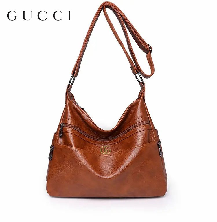 GUCCI Nová módna mäkká kožená taška cez rameno