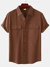2022 Summer hot sale Men's Solid Color Double Pocket Comfortable Casual shirts