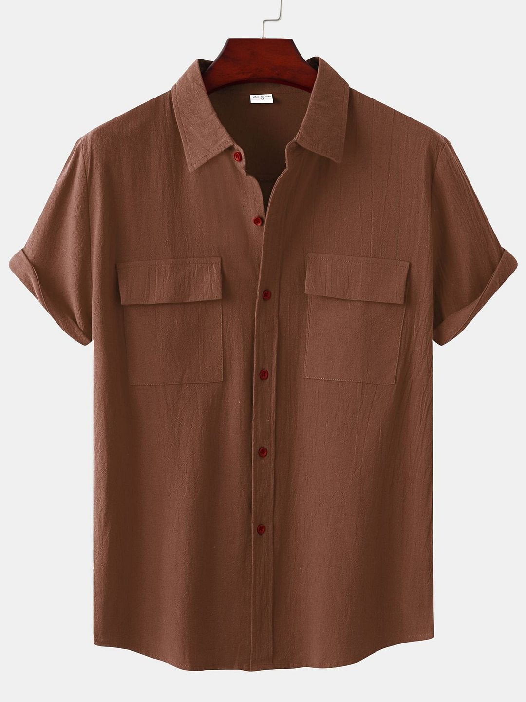 2022 Summer hot sale Men's Solid Color Double Pocket Comfortable Casual shirts