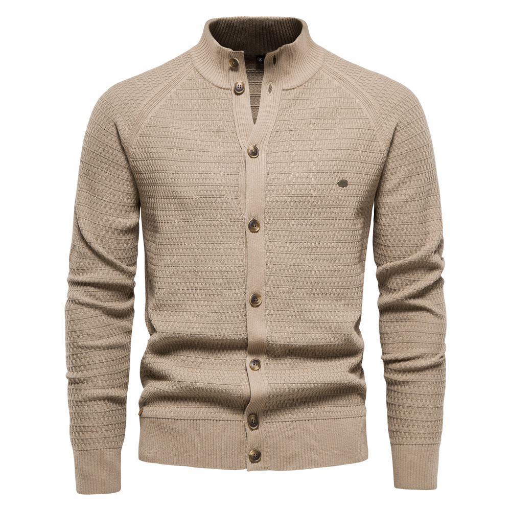 Men's Casual Solid Color Cardigan Sweater – 7catbox