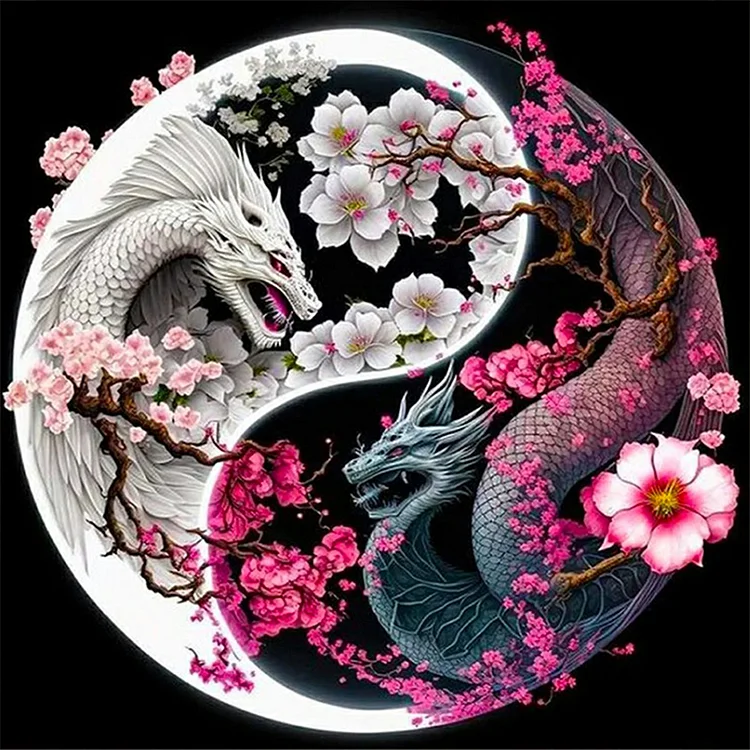 Yin Yang Dragon - Painting By Numbers - 40*40CM gbfke