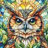 Glass Painting-Owl-11CT Stamped Cross Stitch 40*40cm/15.75*15.75in tapestrymarket