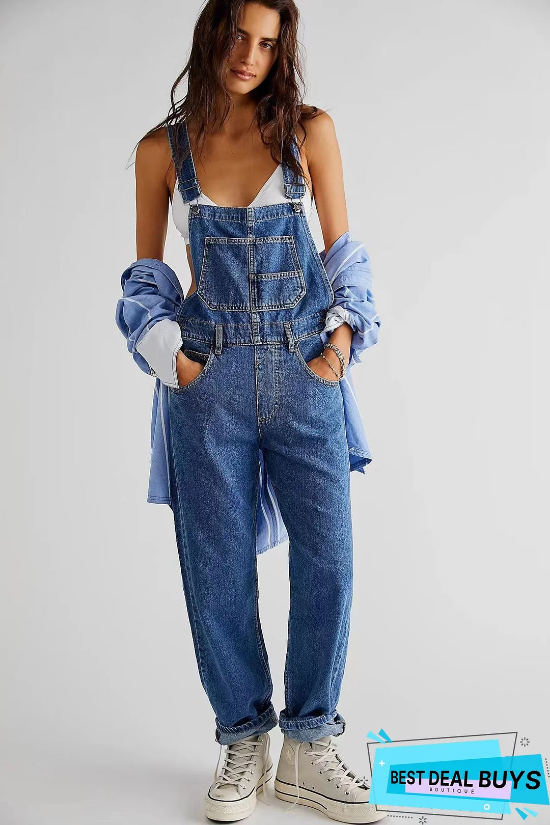 Vintage Wash Denim Jumpsuit