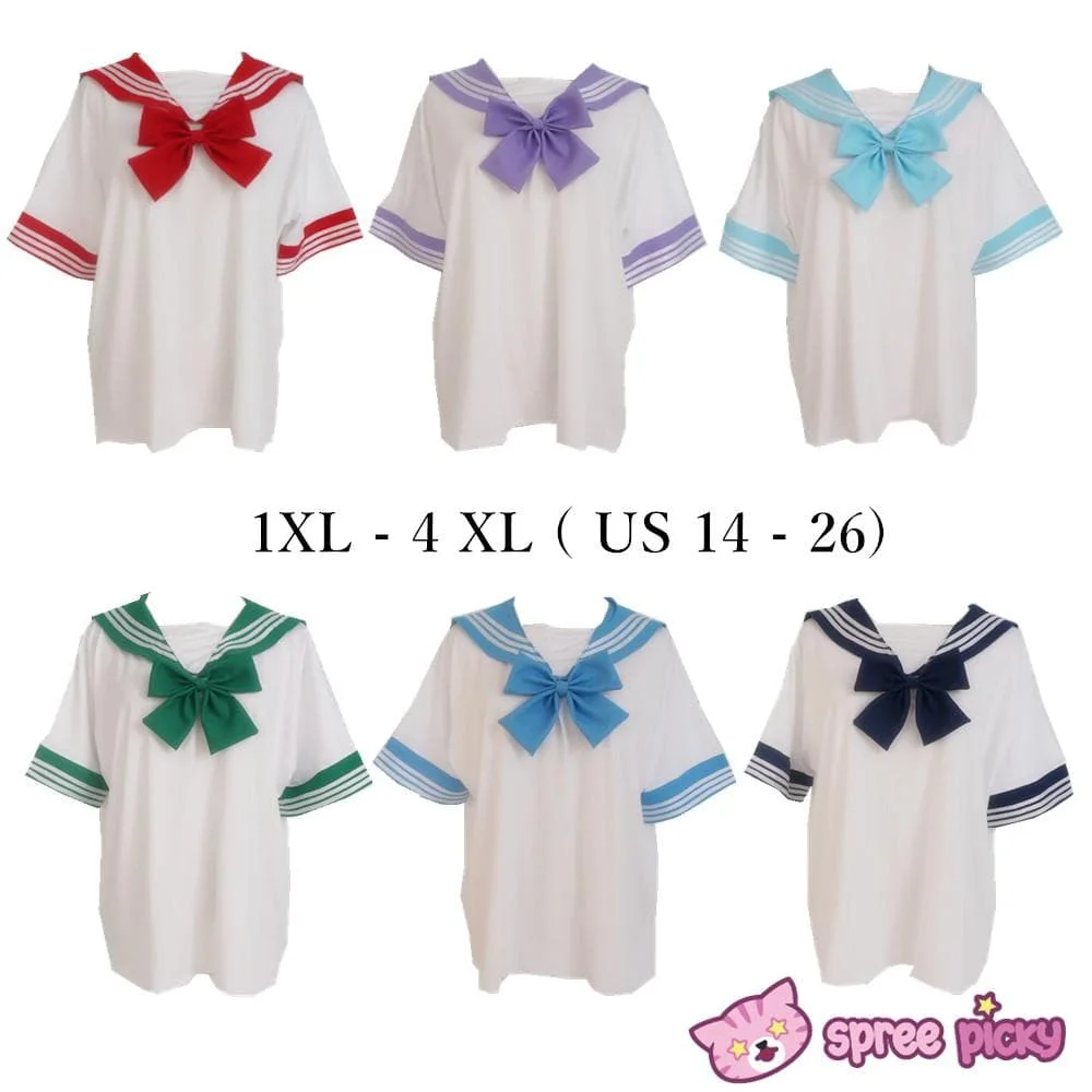 [10 Colors] XS-4XL J-fashion Stretch Sailor Seifuku Uniform Top Only SP151671