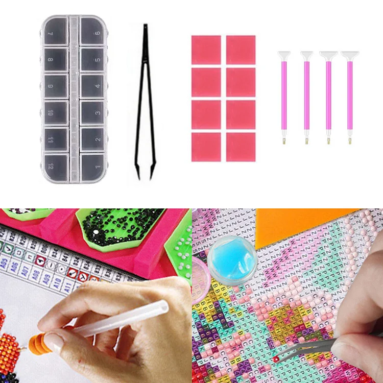 Diamond Painting Accessories Kits Roller Pen Tray Tweezer for DIY