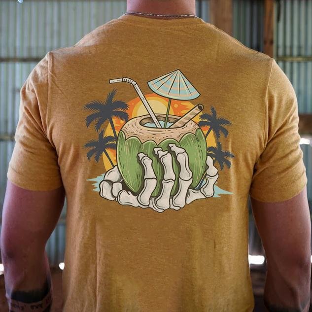 Designer vacation coconut print t-shirt