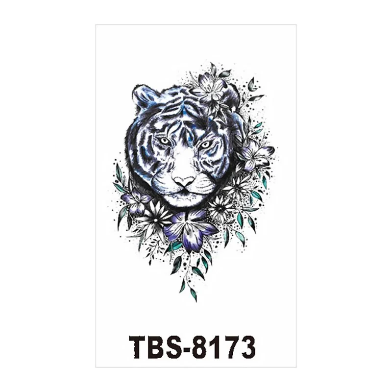 Temporary Tattoo Sticker for Women Stickers on the Chest Fashion Wolf Tiger Lion King Fake Waterproof Tattoos Woman Tatoo Body