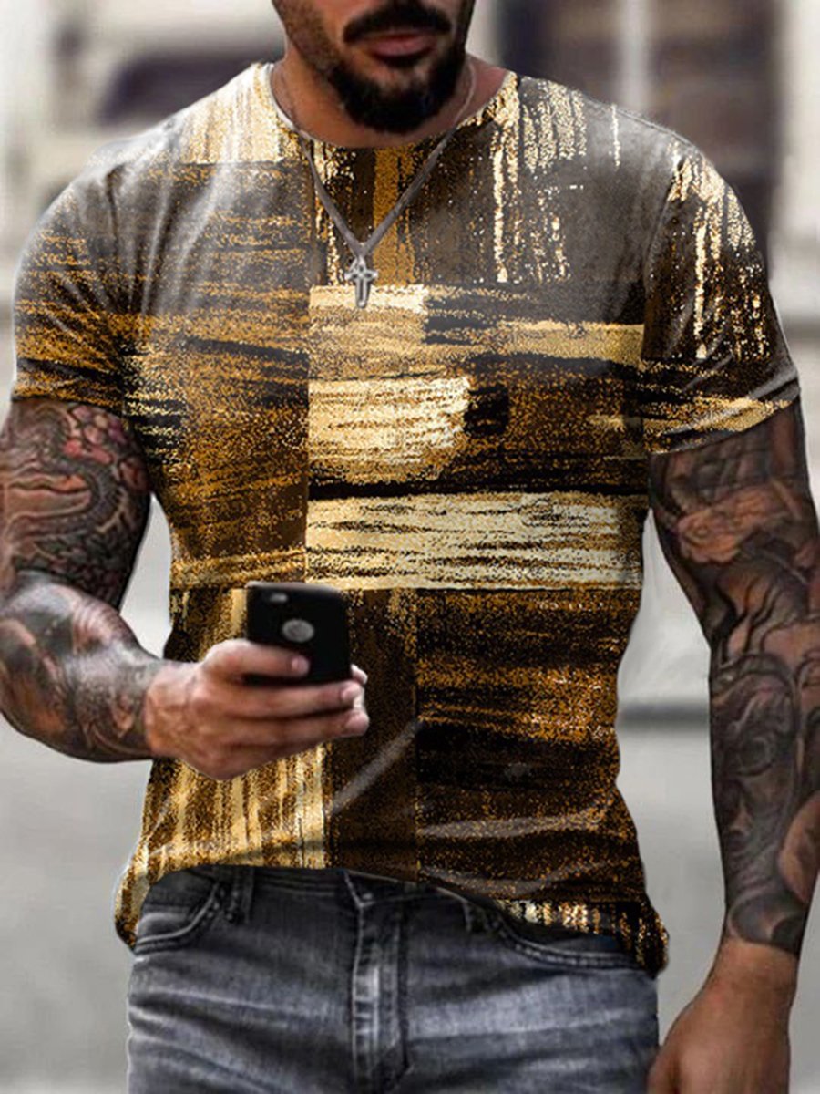 Men's graffiti round neck short-sleeved T-shirt