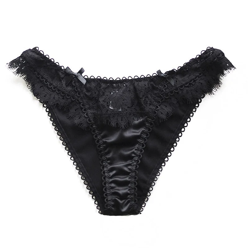 Sexy Eyelashes Lace Panties Women Underwear Low-waist Lingerie Meet'r Temptation Breathable Underpant Thong G String Intimates