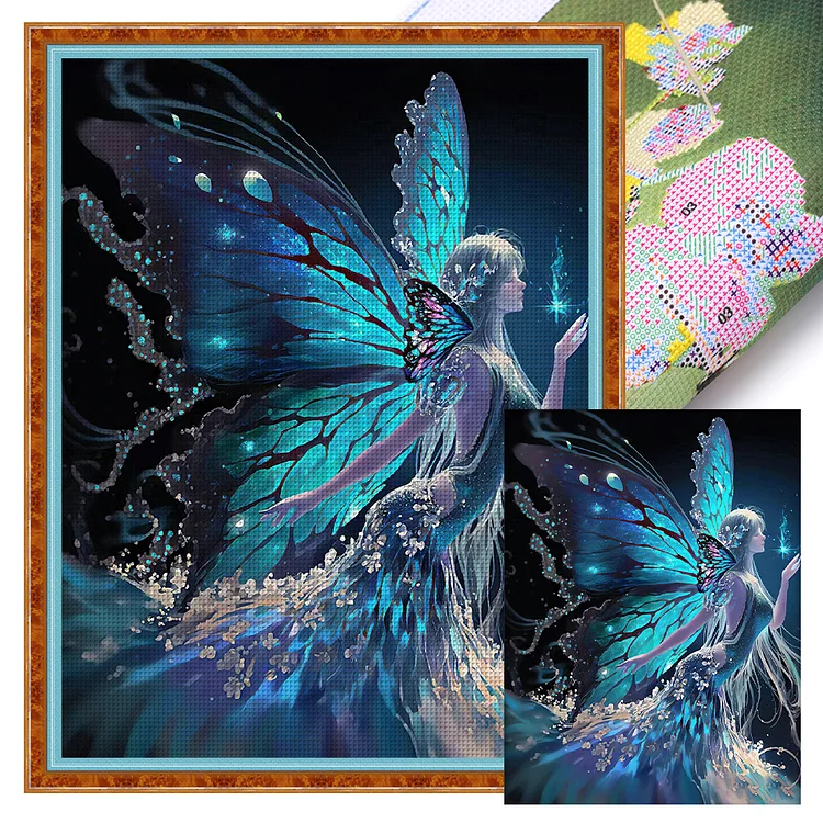 『YiShu』Butterfly Fairy - 11CT Stamped Cross Stitch(40*53cm)