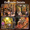 Miniature House Kit,Rail-Track Secluded City Miniature Kit with Steam Train