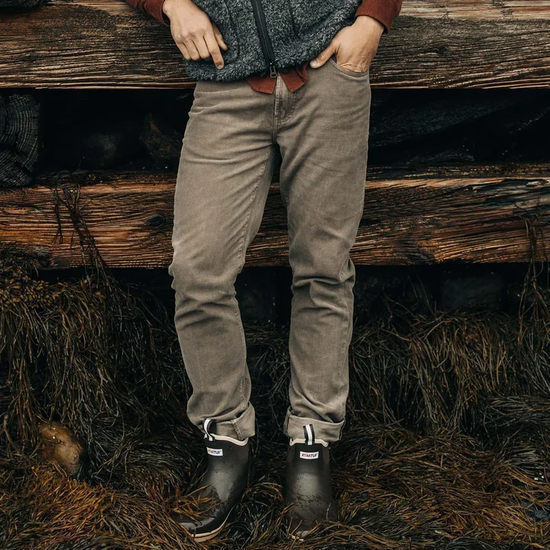 Men's Retro Straight Corduroy Camel Pants