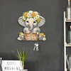 Wooden Special Shape Elephant 2 Hooks Diamond Painting Hook Rail for Home Decor