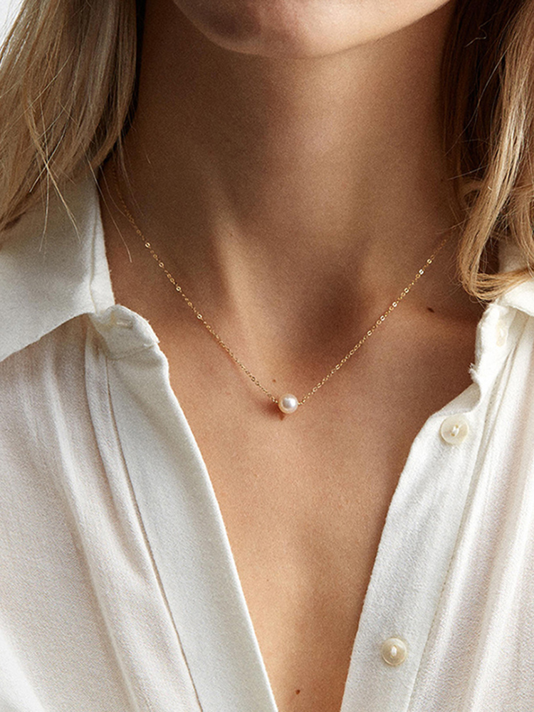 Comstylish Fashion Casual Simple Imitation Pearl Necklace