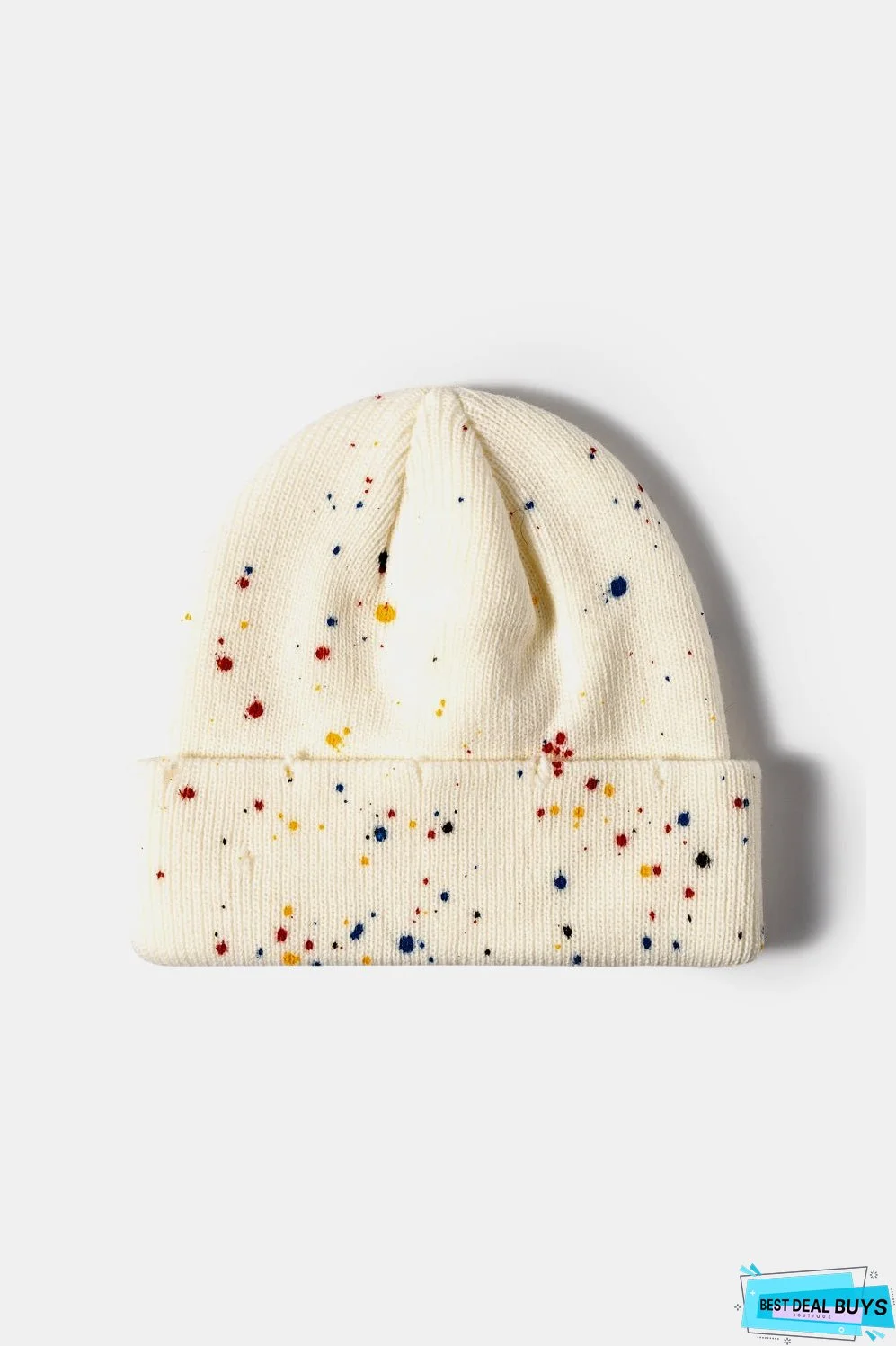 Confetti Rib-Knit Cuff Beanie