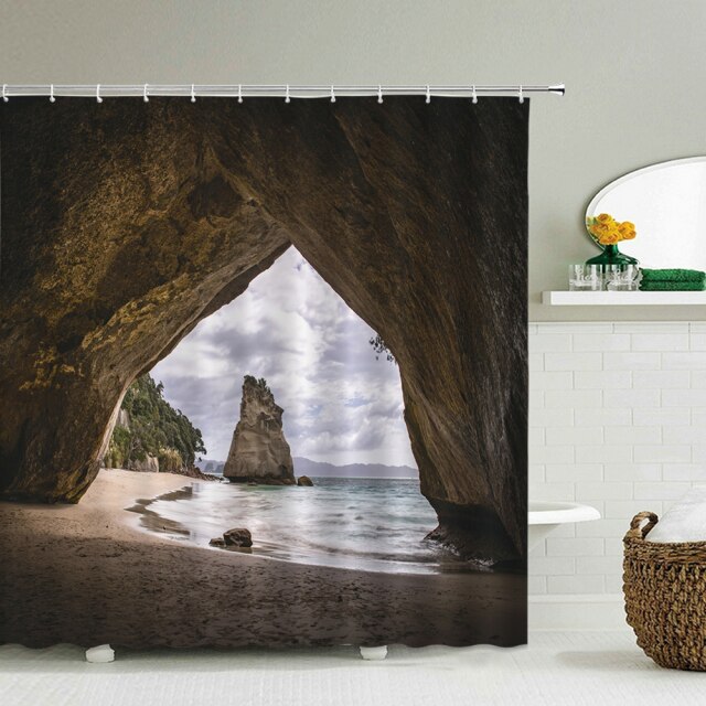 

Shower Curtain – islands cave seaside landscape-180*180cm, 501 Original