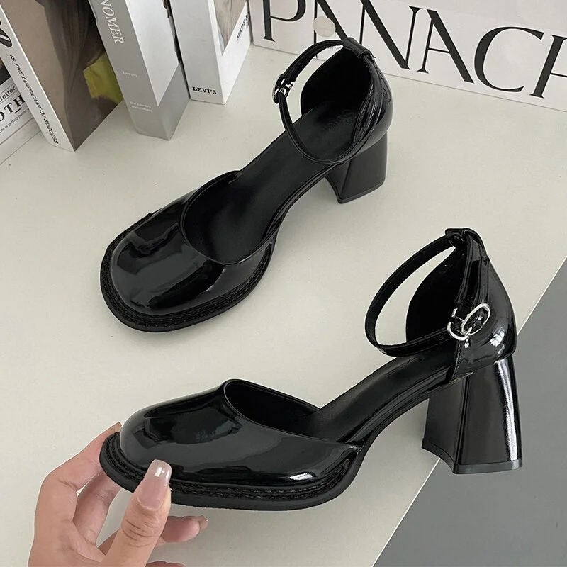 Vstacam Autumn Women High Heels Mary Janes Shoes Lolita Retro Party Pumps 2023 New Summer Chunky Sandals Brand Women Shoes Wedding