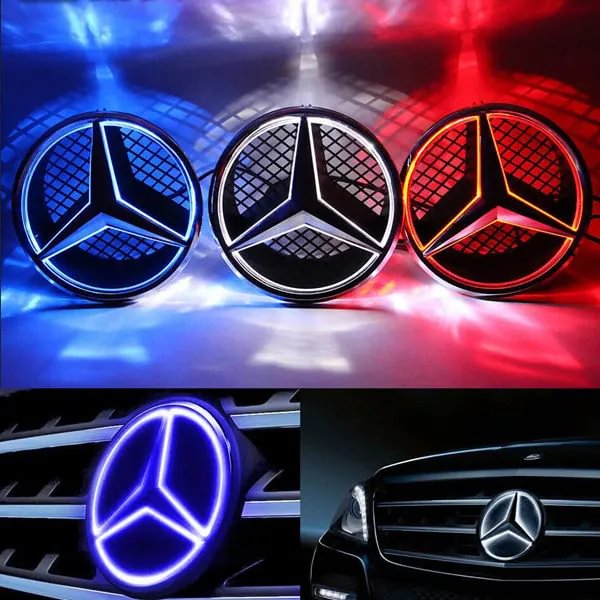 5D Mercedes Light Up Emblem Front Grill Illuminated Benz Logo Badge Light
