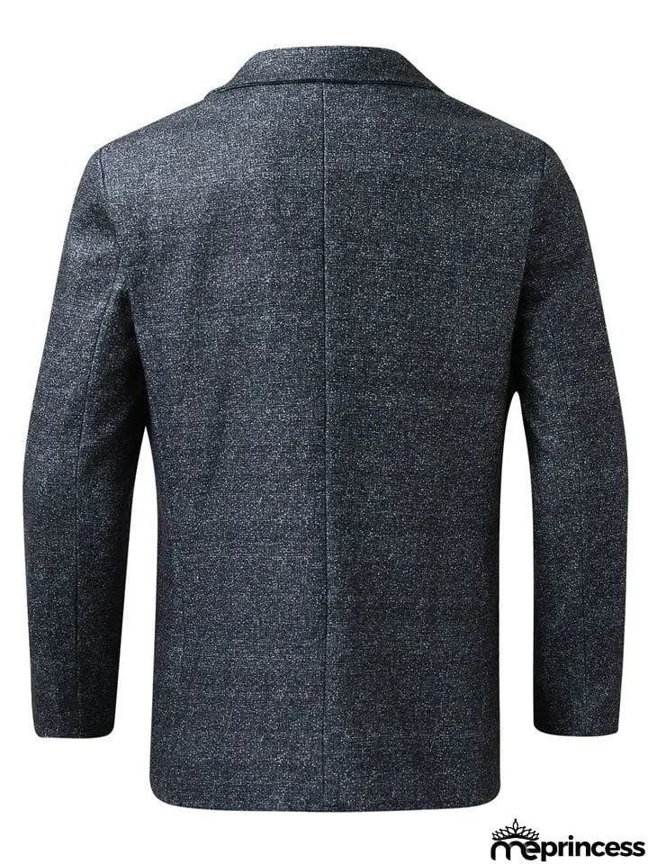 Men's British Style Plaid Lapel Long Sleeve Business Blazer